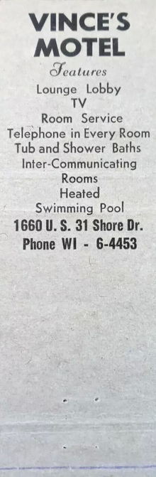 Vinces Motel and Restaurant - Matchbook (newer photo)